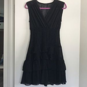 Nanette Lepore Black tiered sheer dress